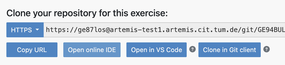 Open online IDE from Artemis
